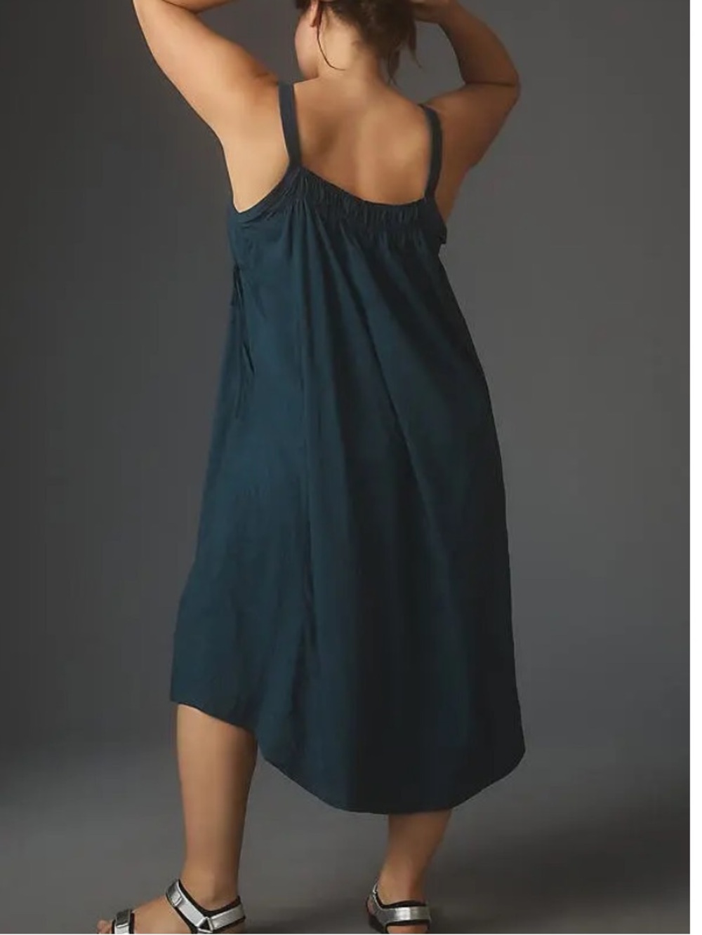 Anthro Daily Practice Femme Utility Midi Dress Parachute Drawstring Pockets - Picture 14 of 15